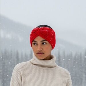 🦄 Knit Headwrap and Ear Warmer in Red!